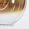 Suspension Verre 15 cm, 20 cm, 25 cm Koyoto Or, Clair, 3 lumières