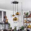 Suspension Verre 15 cm, 20 cm, 25 cm Koyoto Or, Clair, 3 lumières