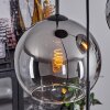 Suspension Verre 20 cm, 25 cm, 30cm Koyoto Chrome, Clair, Fumé, 3 lumières