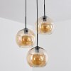 Suspension Verre 25 cm Koyoto Ambre, 3 lumières