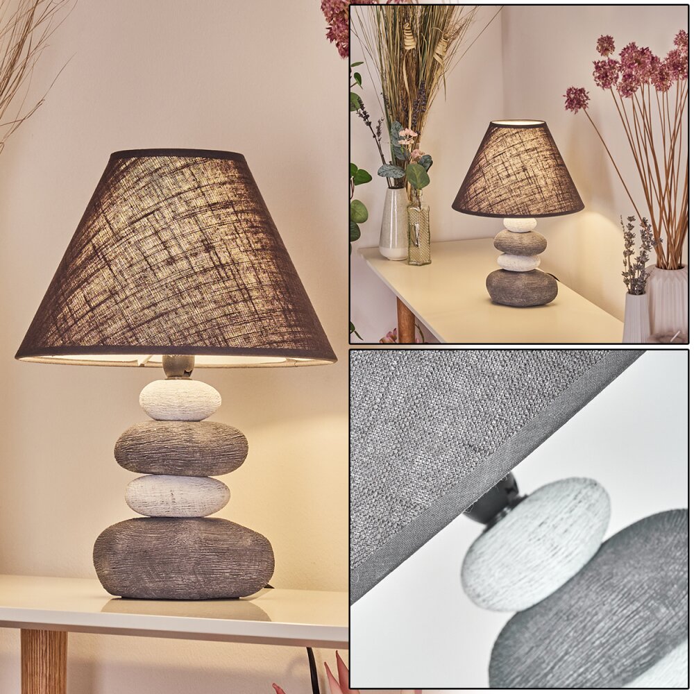 Lampe de table Palmela Gris, Blanc, 1 lumière main product photo
