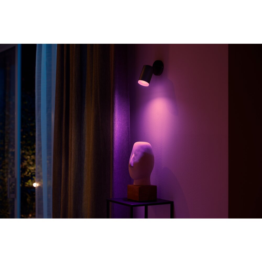 Plafonnier Philips Hue Fugato LED Noir, 1 lumière, Changeur de couleurs main product photo