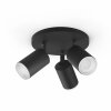 Plafonnier Philips Hue Fugato LED Noir, 3 lumières, Changeur de couleurs