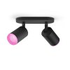 Plafonnier Philips Hue Fugato LED Noir, 2 lumières, Changeur de couleurs