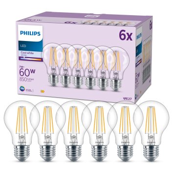 Philips Classic 6er Set LED E27 7 Watt 4000 Kelvin 850 Lumen Philips Classic 6er Set LED E27 7 Watt 4000 Kelvin 850 Lumen