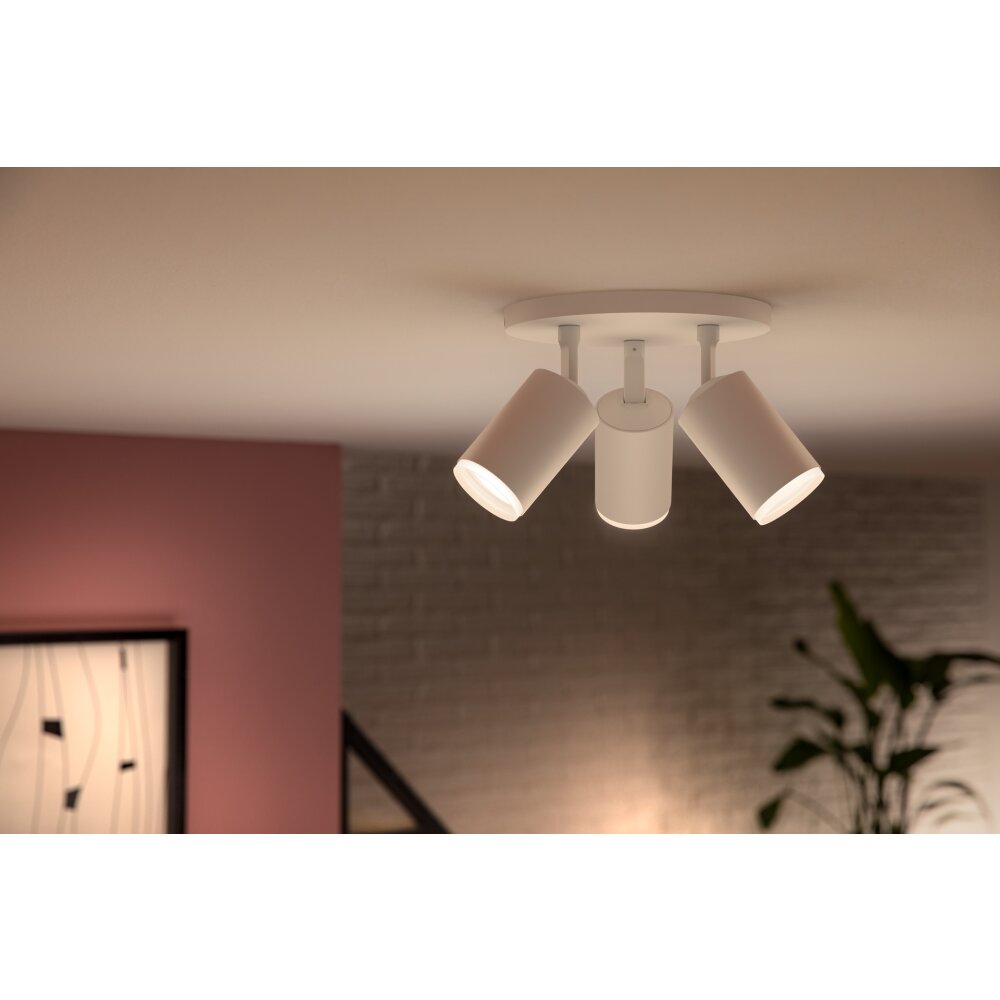 Plafonnier Philips Hue Fugato LED Blanc, 3 lumières, Changeur de couleurs main product photo