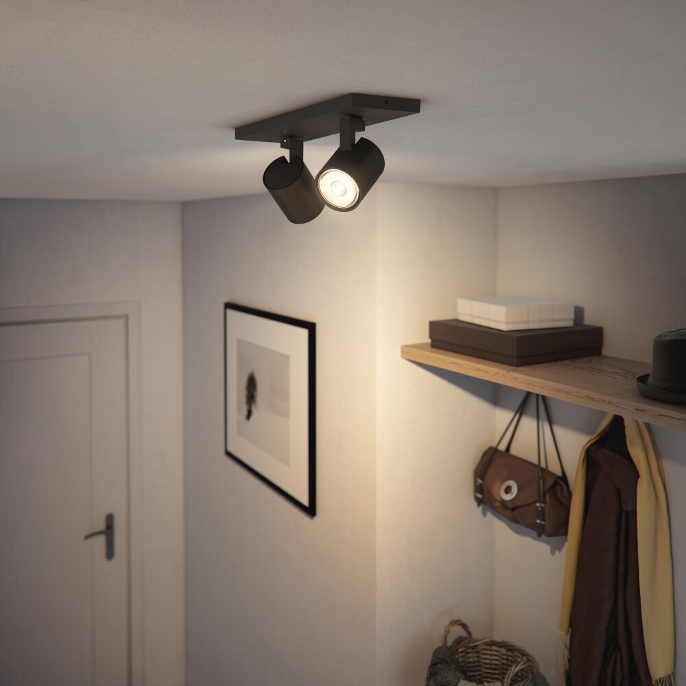 Plafonnier Philips myLiving Runner Noir, 2 lumières main product photo