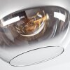 Plafonnier Verre 30 cm Koyoto Chrome, Clair, Fumé, 3 lumières