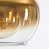 Plafonnier Verre 25 cm Koyoto Or, Clair, 4 lumières