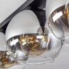 Plafonnier Verre 25 cm Koyoto Chrome, Clair, Fumé, 4 lumières