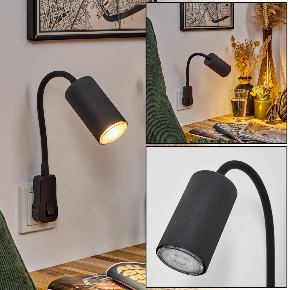 lampe à prise électrique Javel Noir, 1 lumière main product photo