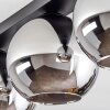 Plafonnier Verre 20 cm Koyoto Chrome, Fumé, 3 lumières