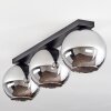Plafonnier Verre 20 cm Koyoto Chrome, Fumé, 3 lumières