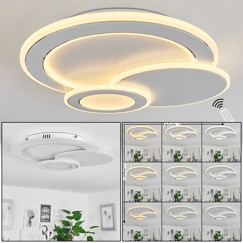 Plafonnier Tomazes LED Blanc, 1 lumière, Télécommandes main product photo