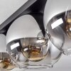 Plafonnier Verre 20 cm Koyoto Chrome, Clair, Fumé, 3 lumières