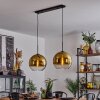 Suspension Verre 30 cm Koyoto Or, Clair, 2 lumières