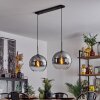 Suspension Verre 30 cm Koyoto Clair, Fumé, 2 lumières
