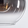 Suspension Verre 30 cm Koyoto Clair, Fumé, 2 lumières