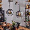 Suspension Verre 30 cm Koyoto Clair, Fumé, 2 lumières