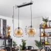 Suspension Verre 30 cm Koyoto Ambre, 2 lumières