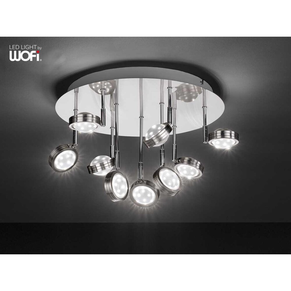 Applique murale WOFI SLIGO LED Nickel mat, 18 lumières main product photo