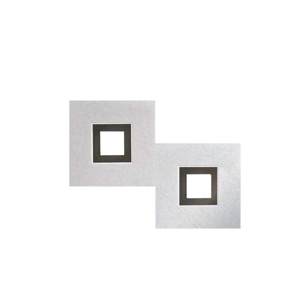 Applique murale Grossmann KARREE LED Aluminium, Noir, 2 lumières main product photo