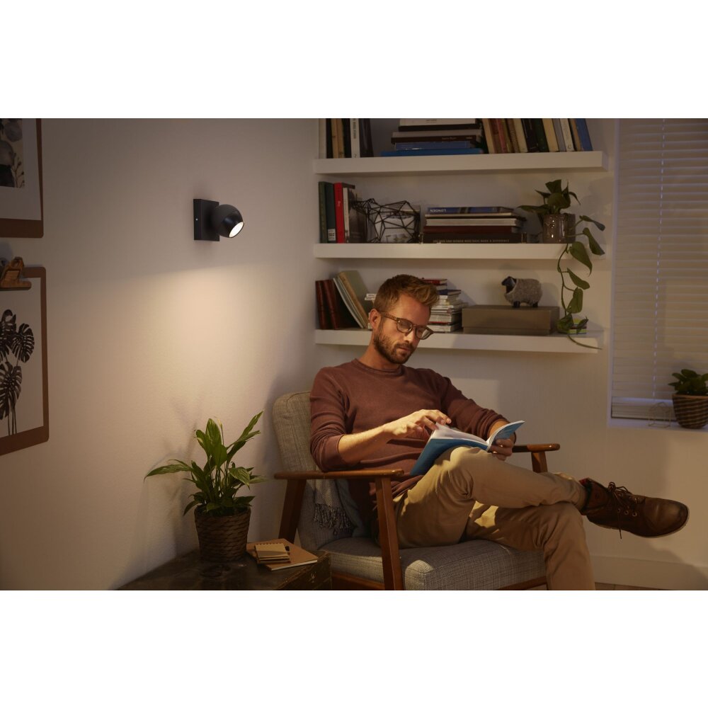 Plafonnier Philips Hue Buckram LED Noir, 1 lumière, Télécommandes main product photo