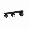 Plafonnier Philips Hue Buckram LED Noir, 3 lumières, Télécommandes