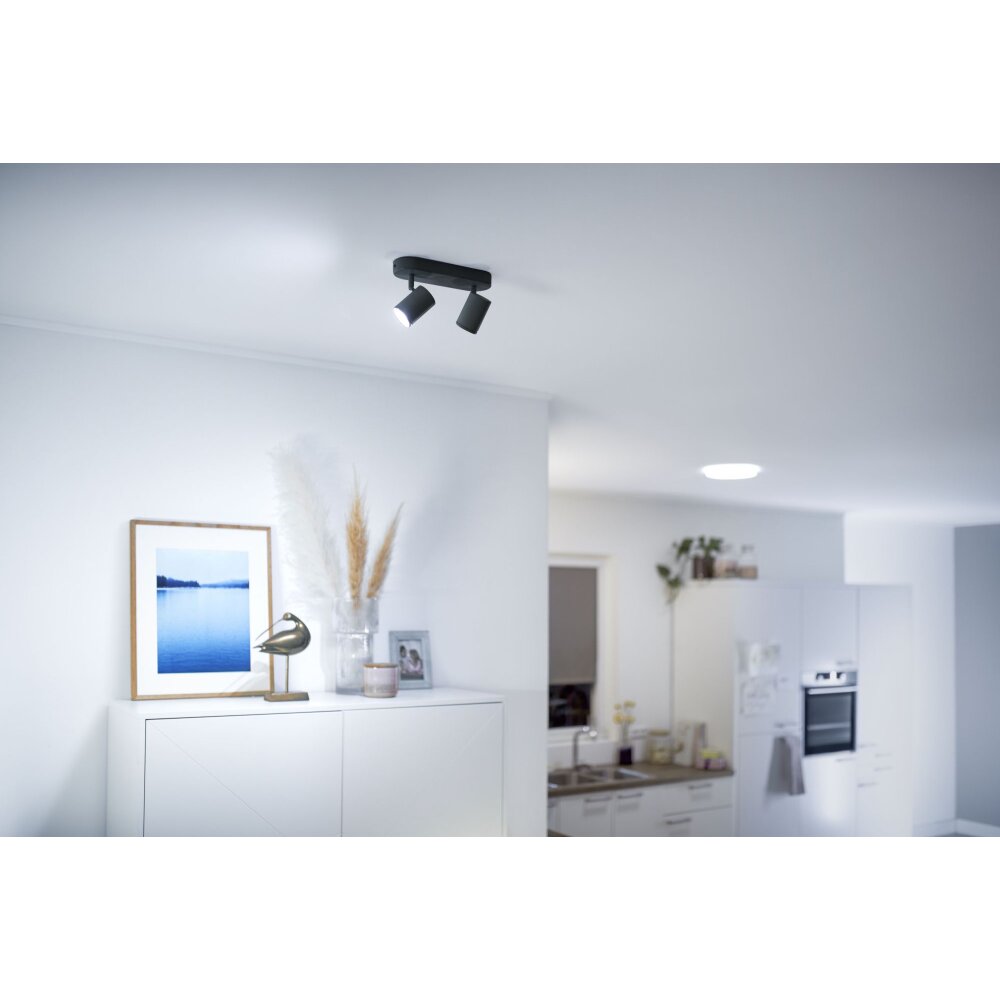 Plafonnier Philips WiZ IMAGEO LED Noir, 2 lumières, Changeur de couleurs main product photo