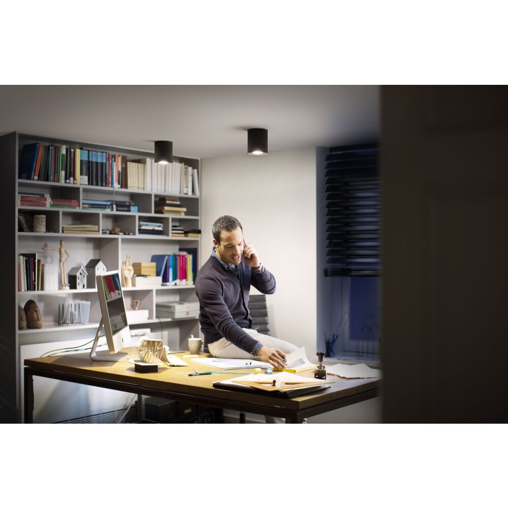 Plafonnier Philips Hue Pillar LED Noir, 1 lumière, Télécommandes main product photo