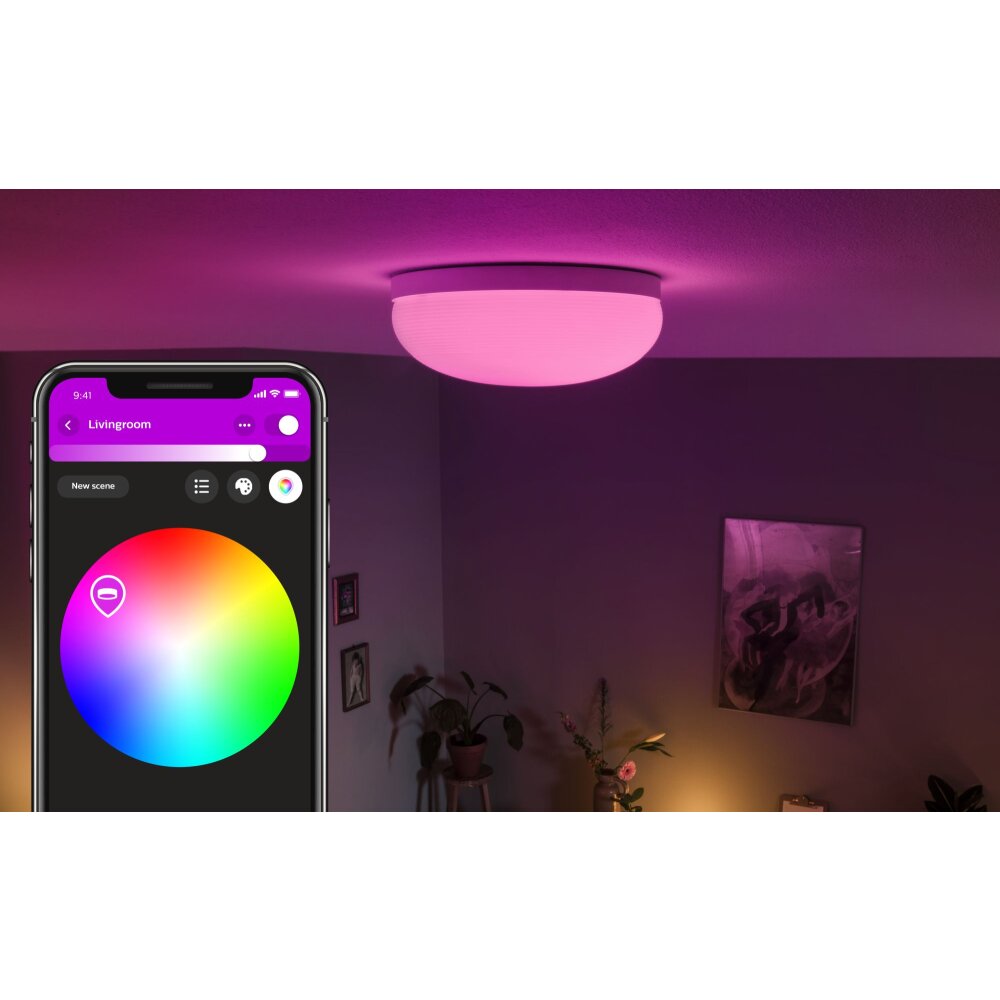 Plafonnier Philips Hue Flourish LED Blanc, 1 lumière, Changeur de couleurs main product photo
