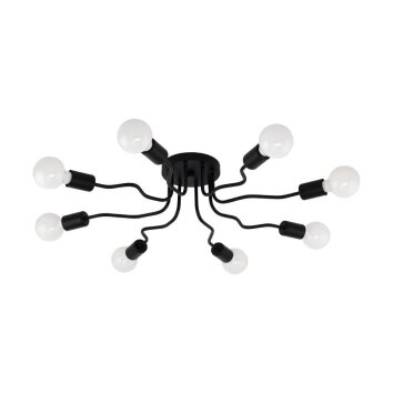 Plafonnier Eglo ORAZIO Noir, 8 lumières
