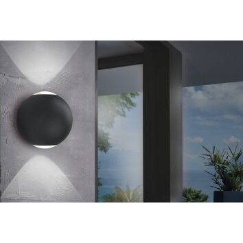 Applique murale d'extérieur Eglo ABUGO LED Noir, 2 lumières