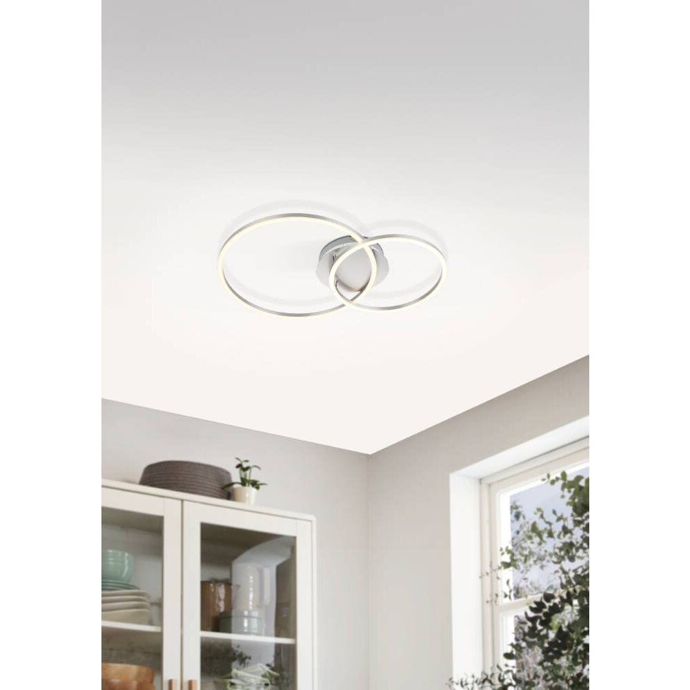 Plafonnier Eglo PALMAVES LED Nickel mat, Argenté, 2 lumières main product photo