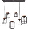 Suspension Brilliant Gwen Bois foncé, Noir, 6 lumières