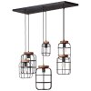 Suspension Brilliant Gwen Bois foncé, Noir, 6 lumières