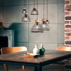Suspension Brilliant Avia Bois clair, Noir, 6 lumières