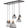 Suspension Brilliant Avia Bois clair, Noir, 6 lumières