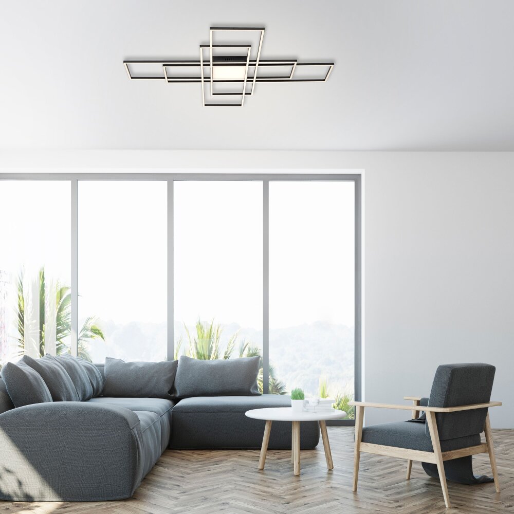 Plafonnier Paul Neuhaus Q-ASMIN LED Noir, 2 lumières, Télécommandes main product photo