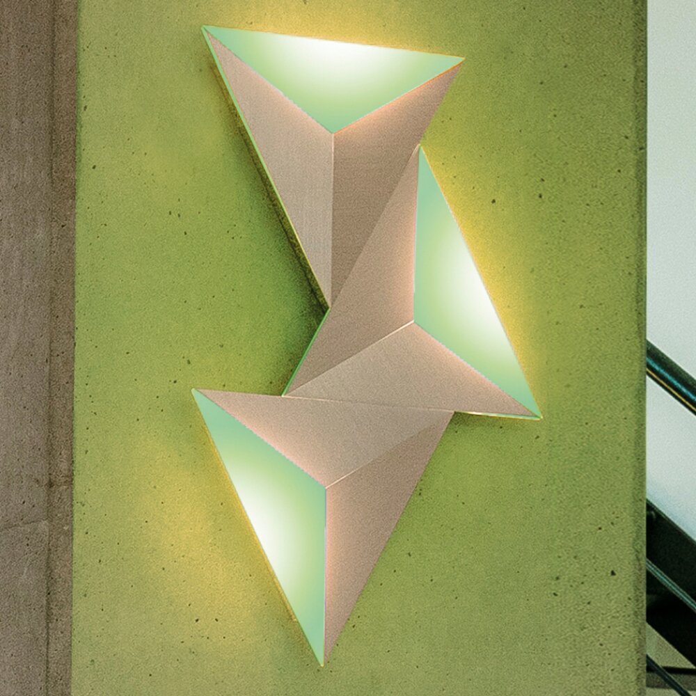 Applique murale Paul Neuhaus Q-TETRA LED Aluminium, 3 lumières, Télécommandes, Changeur de couleurs main product photo