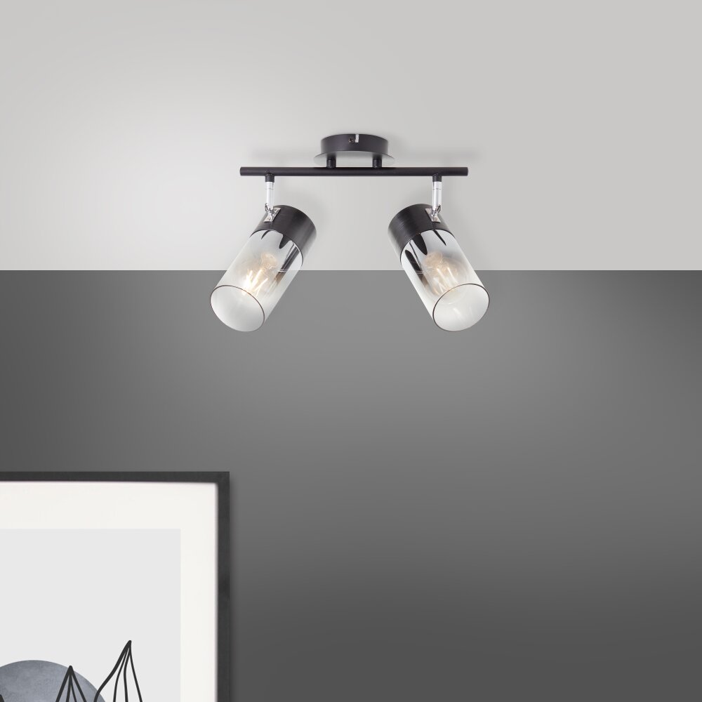 Plafonnier Brilliant Alia Noir, 2 lumières main product photo