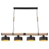 Suspension Globo RIELLY Couleur bois, Noir, 4 lumières