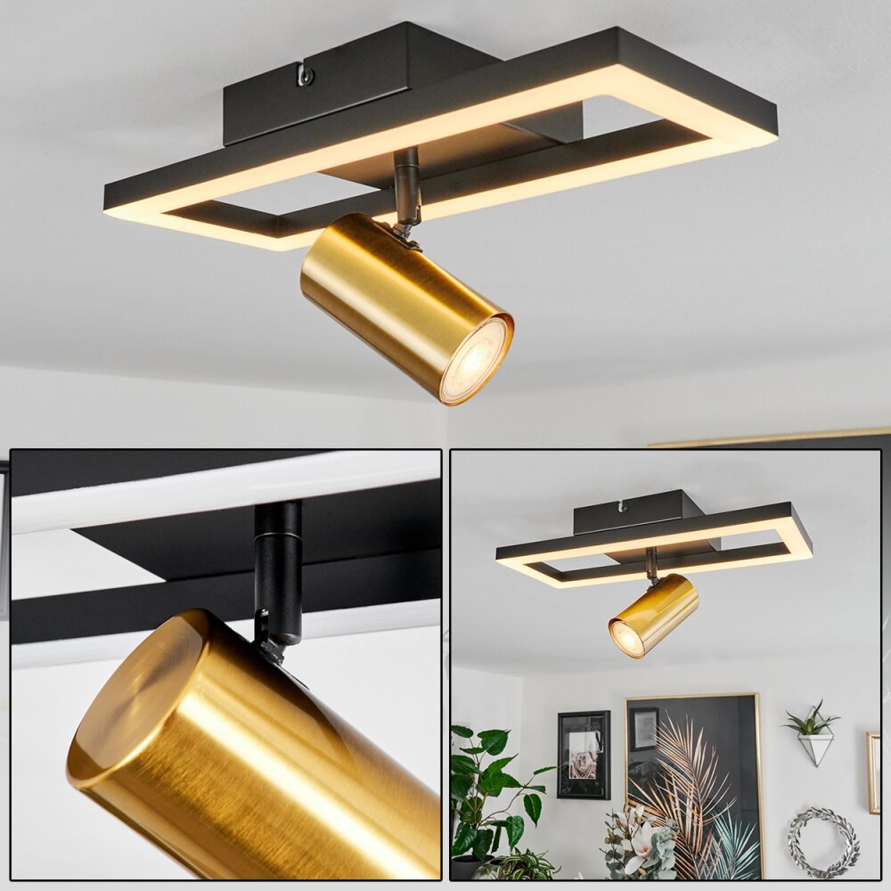 Plafonnier Reboleiro LED Noir, 2 lumières main product photo