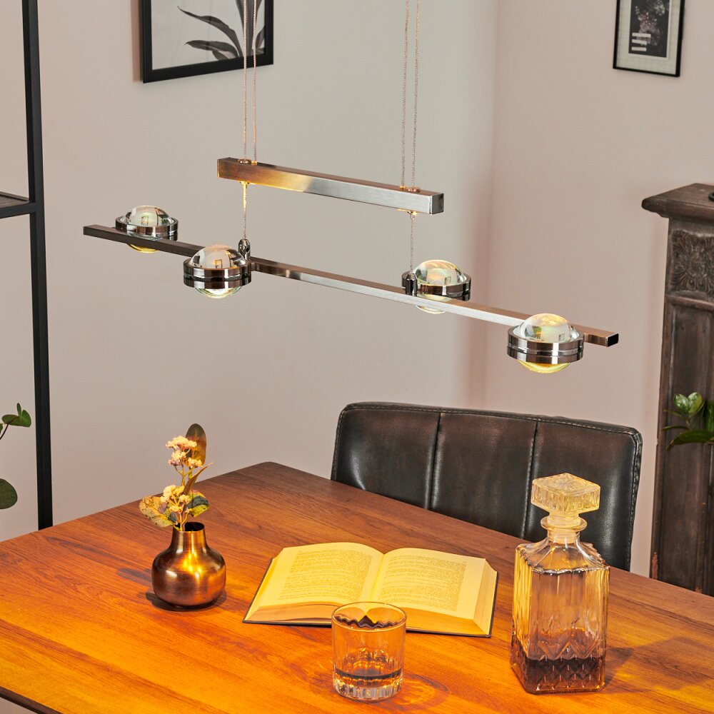 Suspension Fernandaires LED Nickel mat, 8 lumières main product photo