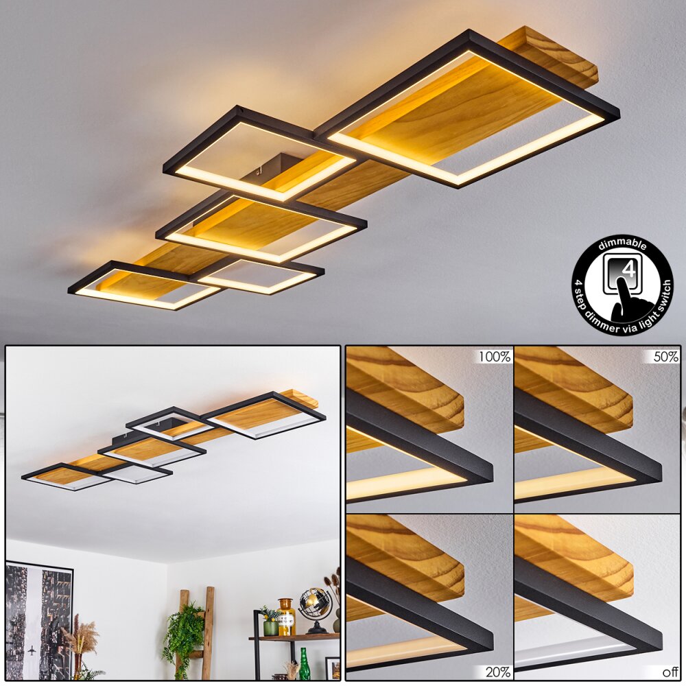 Plafonnier Pompu LED Écru, Noir, 1 lumière main product photo