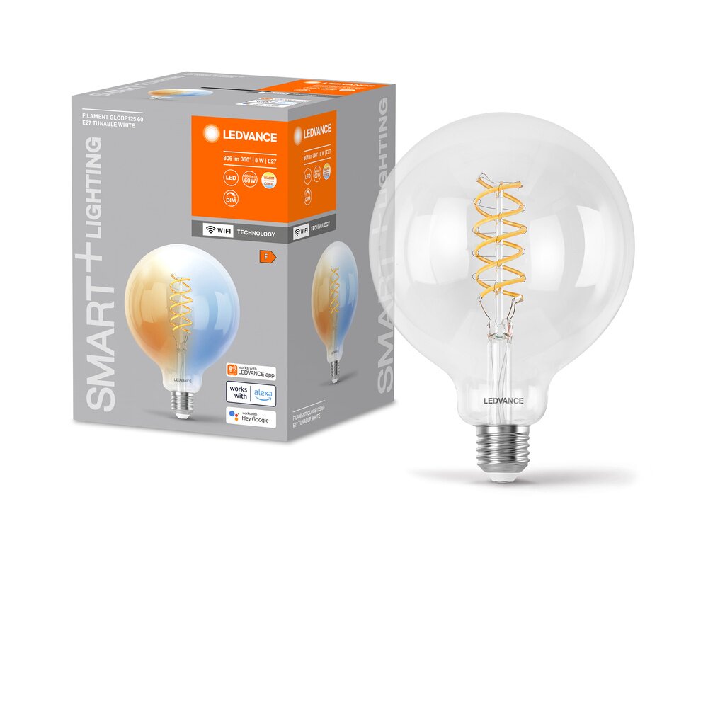LEDVANCE SMART+WIFI LED E27 8 watt 2700-6500 kelvin 806 lumen main product photo