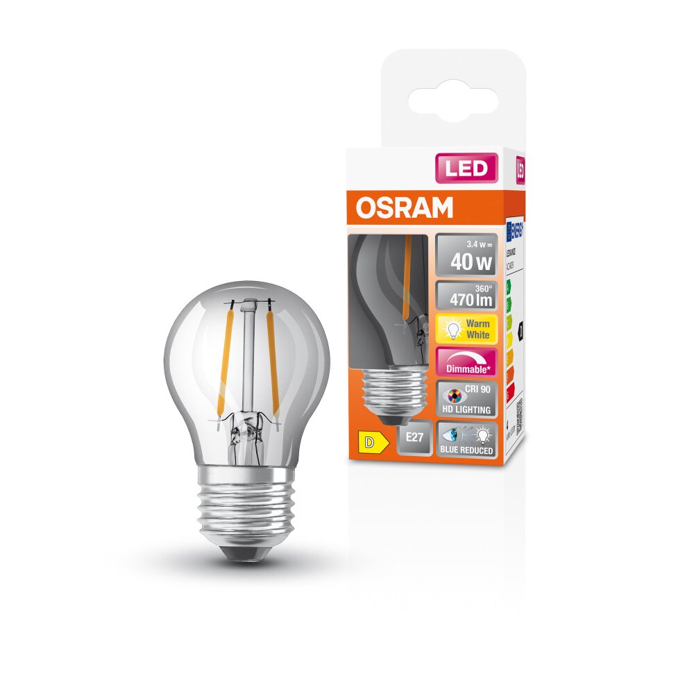 OSRAM SUPERSTAR LED E27 3,4 watt 2700 kelvin 470 lumen main product photo