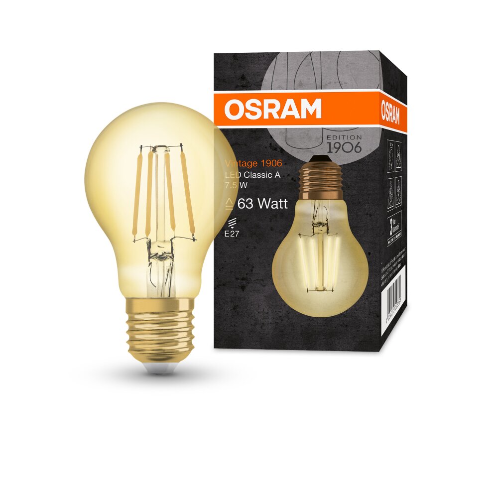 OSRAM Vintage 1906® LED E27 7,5 Watt 2400 Kelvin 865 Lumen main product photo