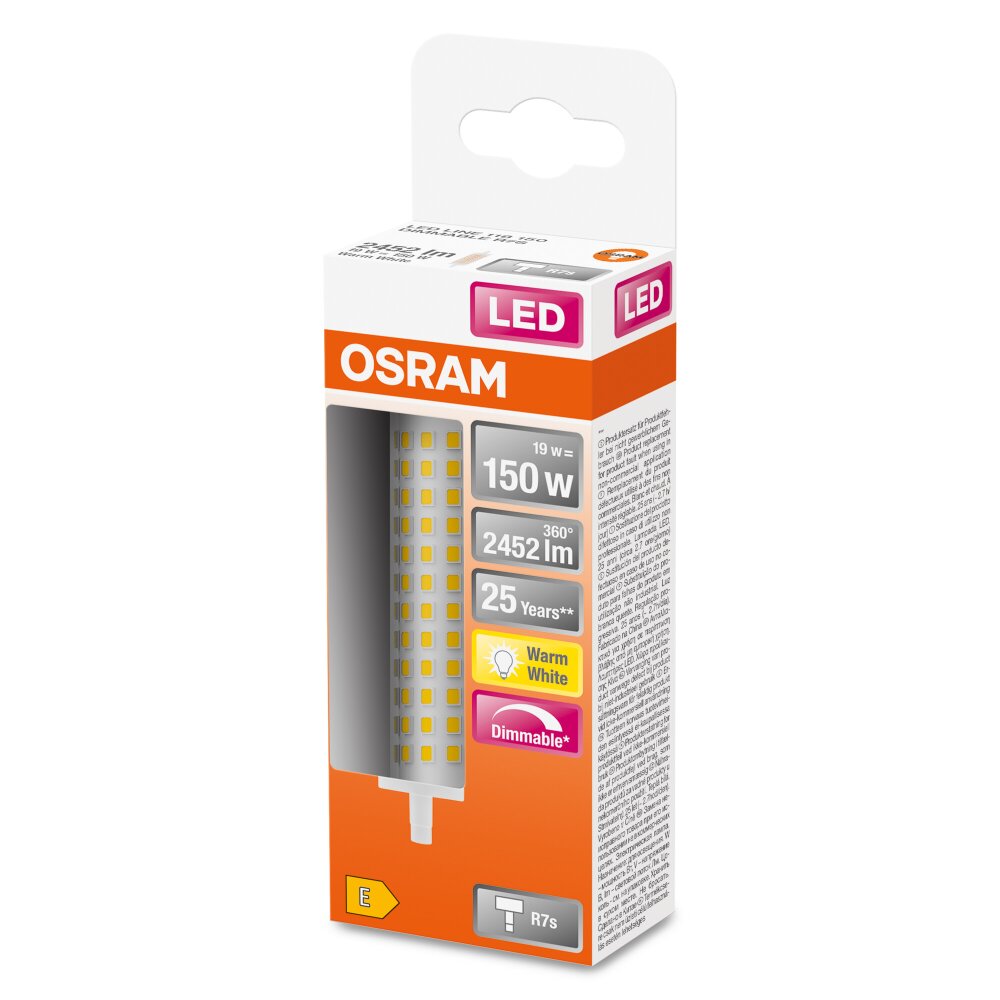 OSRAM LED LINE R7s 19 watt 2700 kelvin 2452 lumen main product photo
