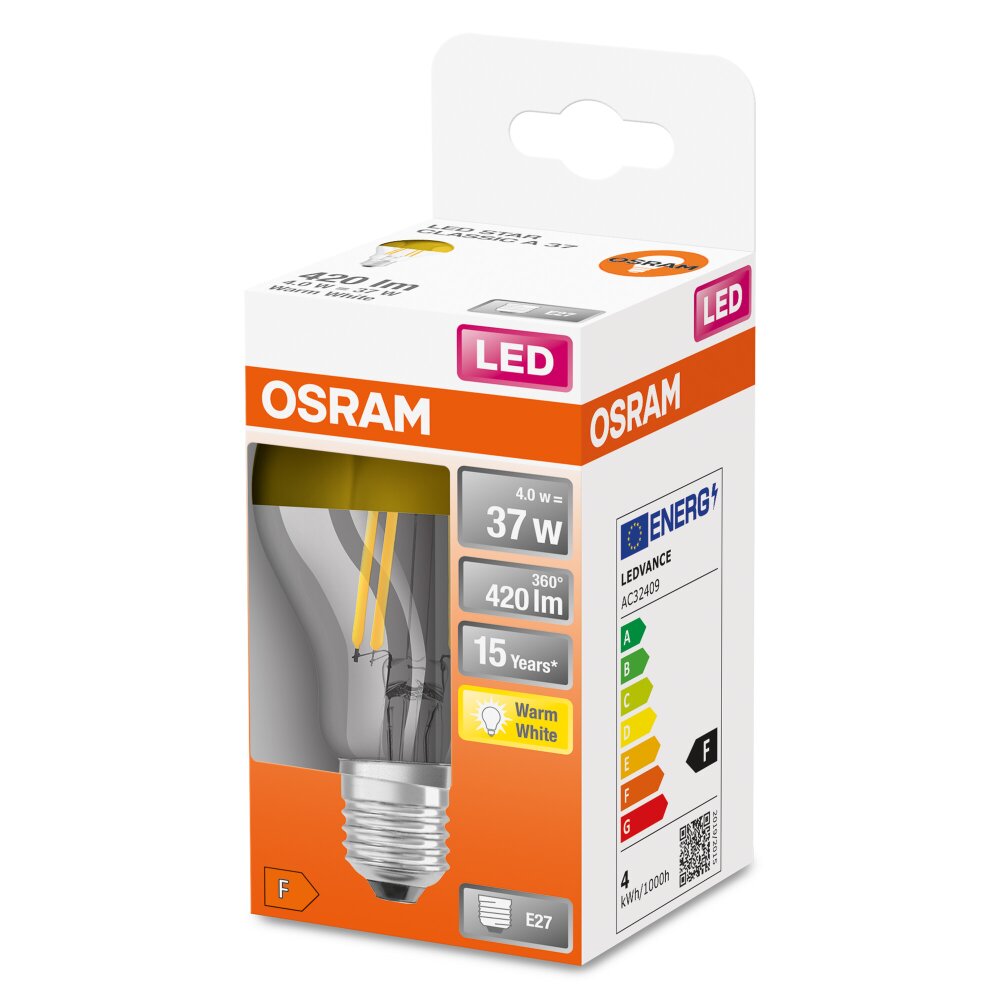 OSRAM LED Retrofit E27 4 watt 2700 kelvin 420 lumen main product photo